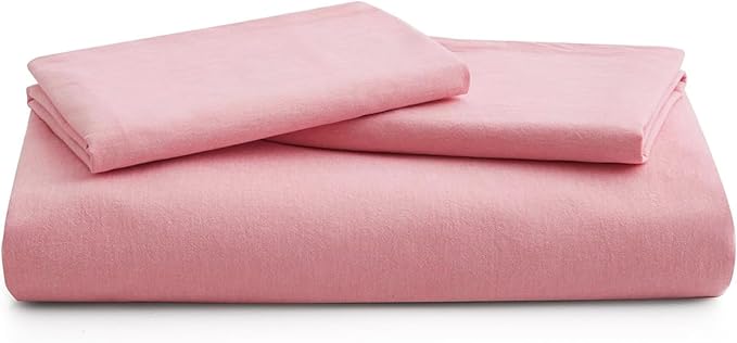 LOVQUE Pink Cotton Duvet Cover King Size, Linen Like Natural Bedding Set with Zipper Closure (No Comforter), 104x90 Inches