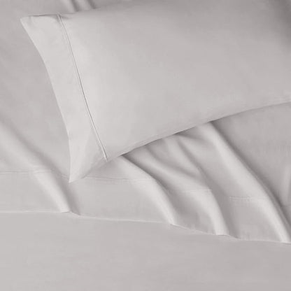 Amazon Basics Lightweight Super Soft Easy Care Wrinkle-Free Breathable Brushed Microfiber 3 Piece Bed Sheet Set with 14-Inch Deep Pockets, Twin, Light Gray, Solid