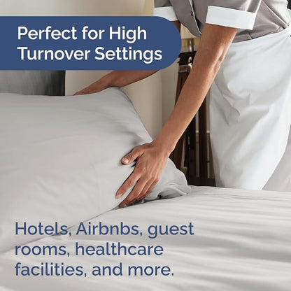Bulk Case Pack of 16 Sheet Sets - (16) Complete Twin XL Size Sheet Sets w/ Deep Pockets - Wholesale Bulk Bedding for Hotels, Spas & Airbnbs - Breathable, Soft & Wrinkle Free - (Twin XL, French Grey)
