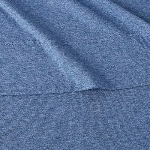 Amazon Basics 4 Piece Breathable Cotton Jersey Knit Bed Sheet Set with Deep Pockets, Stretchy Sheets, Queen, Chambray