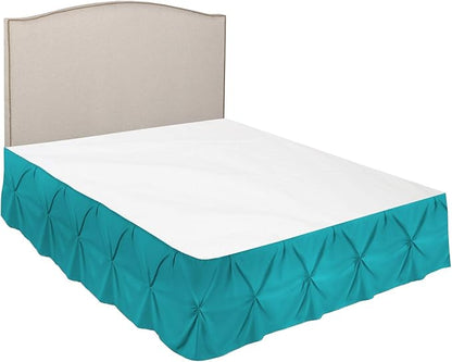 Nestl Premium Microfiber Bedskirt - King Size, Pinch Pleat, 14" Drop, Hotel Quality, Teal