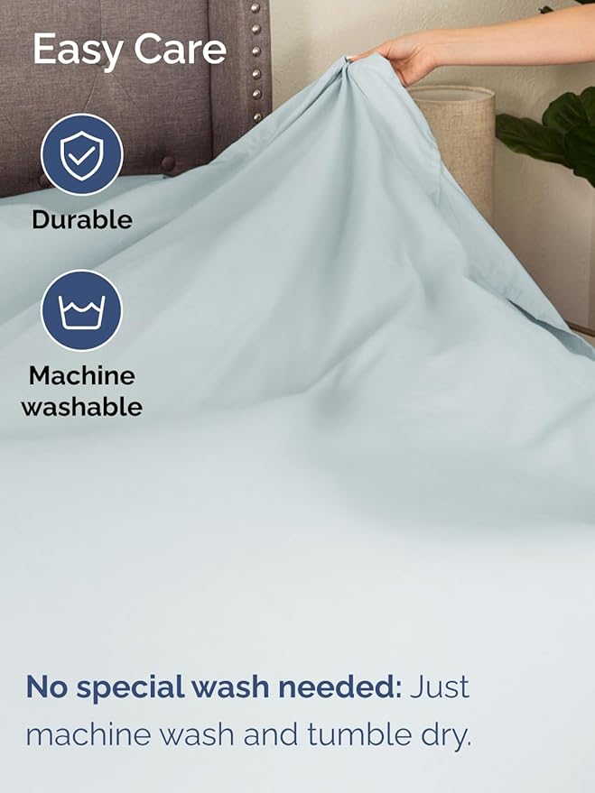 Extra Deep Queen Sheet Set - 6 Piece Breathable and Cooling Sheets - Hotel Luxury Bedding for Women, Men, Kids & Teens - Easy Secure Fit - Soft, Wrinkle Free and Comfy - Extra Deep Pockets - Ice Blue