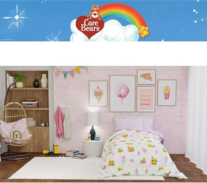 Care Bears Food Snacks 5 Piece Super Soft Cozy Reversible Comforter and Sheet Set with Sham, Twin, (Officially Licensed Product) by Franco Collectibles