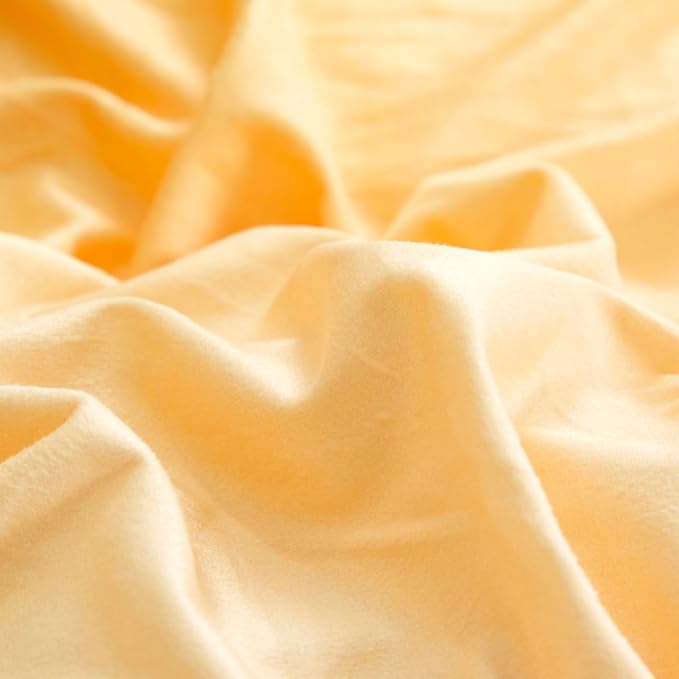 CLOTHKNOW Orange Yellow King Size Comforter Set Velvet Bedding Comforter Sets Soft Dark Yellow Comforter with 2 x Pillow Cases