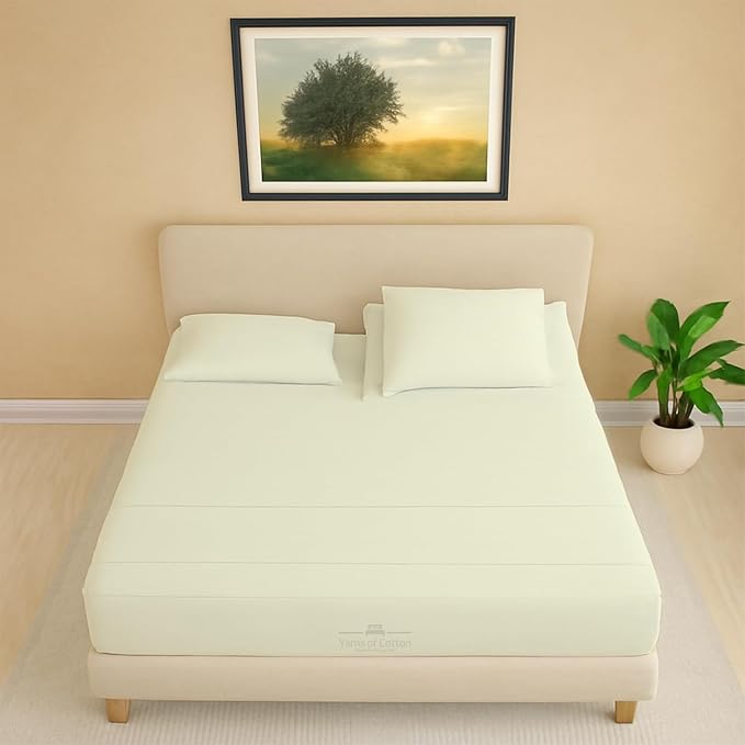 Split Head Flex 1 Qty Fitted Sheet for Adjustable Bed, Queen 28" Split Down from The Top, 100% Egyptian Cotton 600 Thread Count, 18" Deep Pocket, Super Soft Wrinkle Free, Ivory