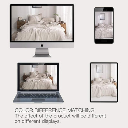 Simple&Opulence 100% Washed Linen Duvet Cover with Embroidered, 2 Pieces Soft Farmhouse Comforter Set with Button Closure,1 Duvet Cover and 1 Pillowsham(Twin,Natural Linen)