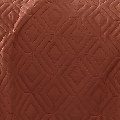 WRENSONGE Queen Quilt-3 Pieces Geometric Autumn Leaf Bedspreads Queen Size Quilt Bedding Set for All Seasons, Soft Summer Coverlet with 2 Pillow Shams Suitable for Bed, Couch, Quilted Blanket