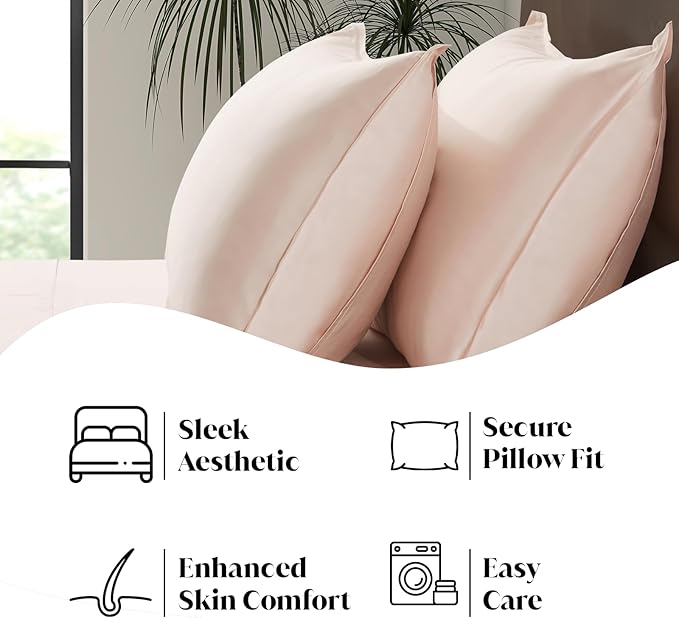 Full Size Sheet Set | Organically Grown | Ultra Soft & Cooling |100% Viscose | 17" Deep Pocket [Vintage Pink]