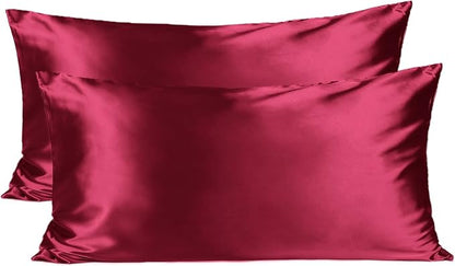 YANIBEST Satin Pillowcase for Hair and Skin Care Silk Pillowcase 2 Pack King 20inch X36'' Size Pillow Cases Set of 2 -Satin Cooling Pillow Covers with Hidden Zipper Floral Print