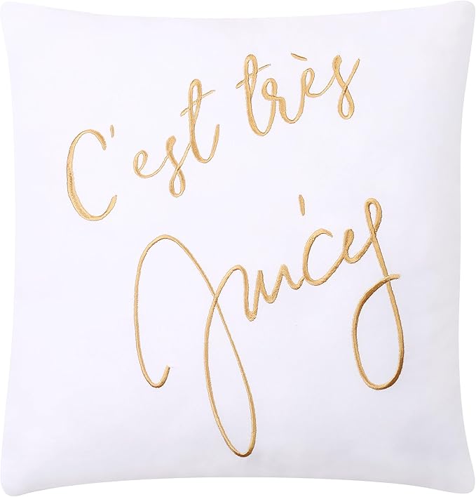 Juicy Couture Cabana Stripe Reversible Bedding Set - Twin/Twin XL Size - Lavender/White Stripe Print - 5 Piece Set - Includes 1 66" x 90" Comforter, 3 Decorative Pillows, 1 Sham