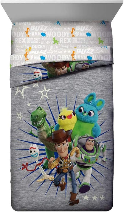 Jay Franco Disney Pixar Story 4 All The Toys Full Bed Set, Blue