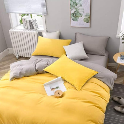 FLXXIE Pillow Cases Queen, Soft Microfiber Pillow Covers with Envelope Closure, Wrinkle Resistant Pillowcases, 2 Piece Set, 20x30, Yellow