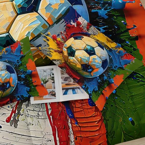 Full Size Boys Comforter Set Soccer，Full Size Kids Bedding Set Sports，with 1 Comforter with 2 Pillow Case