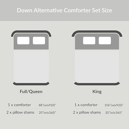 Hyde Lane Farmhouse Bedding Comforter Sets, Ivory Full/Queen Size Boho Bed Set,Cotton Top with Modern Neutral Style Clipped Jacquard Stripes, 3-Pieces Including Pillow Shams (90x90 Inches)