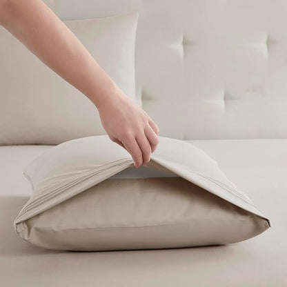 Clara Clark Bed Sheets, Premier 1800 Series Bed Sheet Set, Deep Pocket, Wrinkle, Fade, Stain Resistant, Luxury Soft Bedding Sheets & Pillowcases, King, Linen
