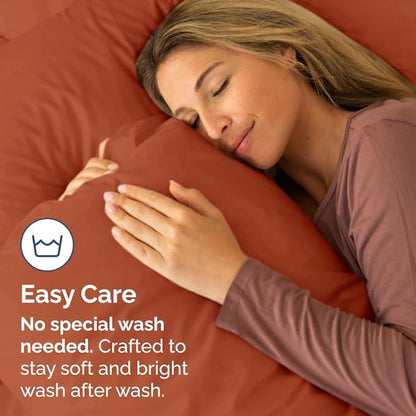 Body Pillowcases Set of 2-20x54 Long Body Pillow Case - Soft Body Pillow Cover for Sleeping & Side Sleepers - Comfy, Breathable & Wrinkle Free - Machine Washable w/Envelope Enclosure (Terracotta)