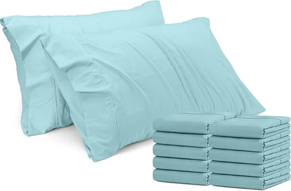 Utopia Bedding Queen Pillow Cases - 12 Pack - Envelope Closure - Soft Brushed Microfiber Fabric - Shrinkage and Fade Resistant Pillow Covers Queen Size 20 X 30 Inches (Queen, Spa Blue)