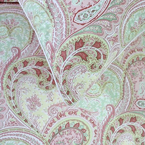 FADFAY 4 Piece Pink Paisley Bed Sheet Set Luxury Bedding Sets Designer Bedding Collections 800 Thread Count 100% Egyptian Cotton Deep Pocket-California King Size