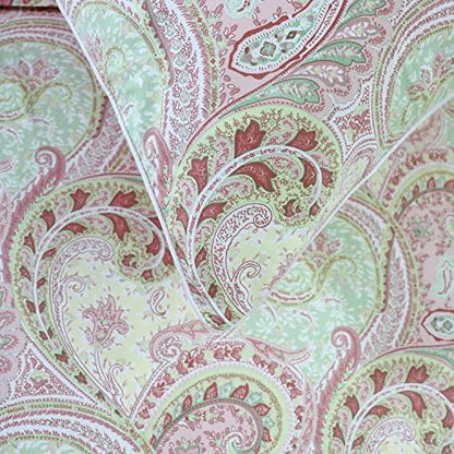 FADFAY 4 Piece Pink Paisley Bed Sheet Set Luxury Bedding Sets Designer Bedding Collections 800 Thread Count 100% Egyptian Cotton Deep Pocket-California King Size