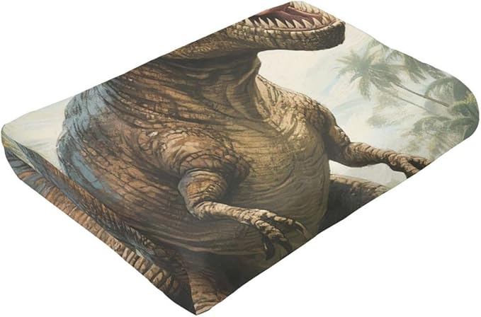 Dinosaur Tyrannosaurus Rex Blanket Super Soft Warm Fluffy Fleece Flannel Throw Blanket Cozy Fuzzy Plush Stuff Bedding Blankets Gifts for Women Kids Boys Girls Adults 60"X50"