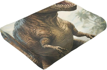 Dinosaur Tyrannosaurus Rex Blanket Super Soft Warm Fluffy Fleece Flannel Throw Blanket Cozy Fuzzy Plush Stuff Bedding Blankets Gifts for Women Kids Boys Girls Adults 60"X50"