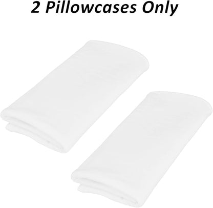 Stretch Pillowcases - Micro Jersey Knit & Ultra Soft, Standard Size - Set of 2 Pillow Cases, White