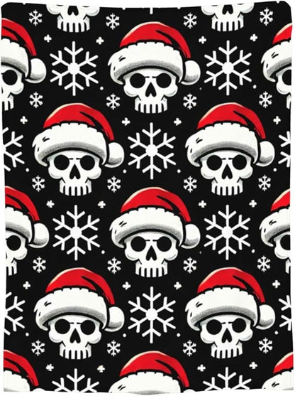 Gothic Christmas Skull Blanket Super Soft Warm Fluffy Fleece Flannel Throw Blanket Cozy Fuzzy Plush Stuff Bedding Blankets Gifts for Women Kids Boys Girls Adults 80"X60"
