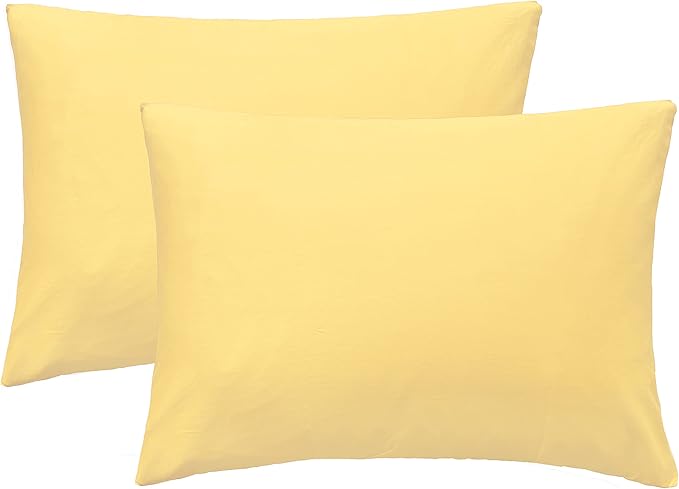 iMaylex Soft 100% Egyptian Cotton Zipper Closure Pillowcases, Cozy and Lightweight Pillow Case, Set of 2, Apricot, Standard, 20" x 26"