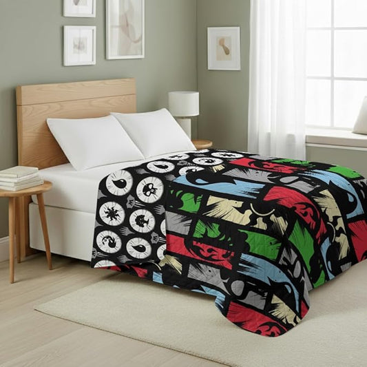 Northwest Magic The Gathering Animated Magic Full/Queen Quilted Blanket, Comfy Throw, Adults Boys Girls, Soft Lightweight Bedding for Bed, or Couch, 90 x 90 inches