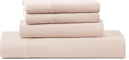 UGG Hedi Full XL Sheet Set 4-Piece Luxury Cooling Sheets Deep Pockets Premium Bedding with 2 Pillow Shams Hypoallergenic Machine Washable Soft Lightweight Bed Set for Bedroom, Full XL, Shell Pink