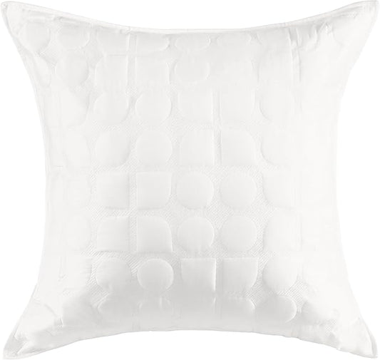 kate spade new york Noel Euro Sham, 26" x 26" Decorative Pillow Cover, 200 Thread Count and 100% Cotton, All Season Bedding, Machine Washable, Marshmallow