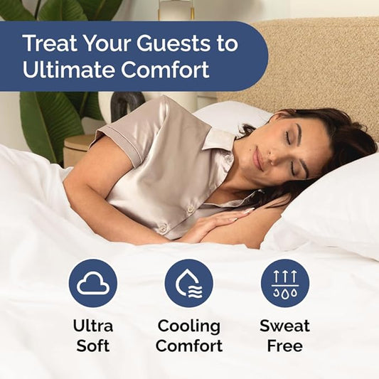 Bulk Case Pack of 12 Sheet Sets - (12) Complete King Size Sheet Sets with Deep Pockets - Wholesale Bulk Bedding for Hotels, Spas & Airbnbs - Breathable, Cooling & Wrinkle Free - (King, Antique White)