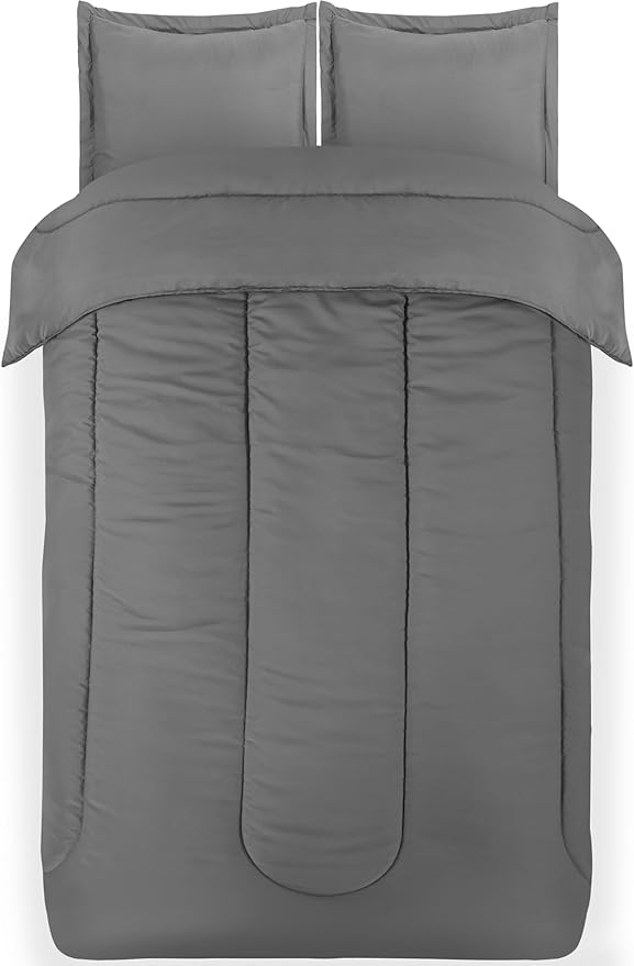 Utopia Bedding Grey Kids Comforter Set with 2 Pillow Shams, 3 Piece Soft Microfiber Twin Bed Comforter with Pillow Shams, Printed Kids Bedding for Boys and Girls, Lightweight, Breathable,Easy Care