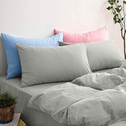 NTBAY King Pillowcase Set - 2 Pack Brushed Microfiber 20x40 Pillowcases - Soft, Wrinkle-Free, Fade-Resistant, Stain-Resistant, Smoke Grey Pillowcases with Envelope Closure - 20x40 Inches, Smoke Grey