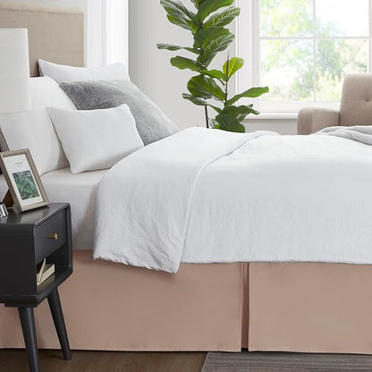 Nestl Taupe Bed Skirt King Size - King Bed Skirt 14 Inch Drop - Brushed Microfiber Bed Skirts - Hotel Quality Pleated Bed Skirt - Shrinkage & Fade Resistant
