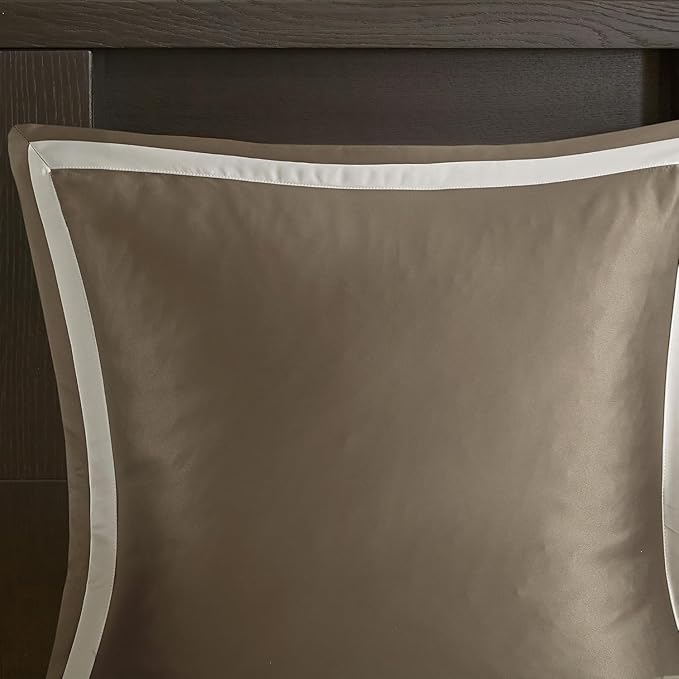 Madison Park Odette Cozy Comforter Set Jacquard Damask Medallion Design - Modern All Season, Down Alternative Bedding, Shams, Decorative Pillows, Cal King(104 in x 92 in), Tan 8 Piece