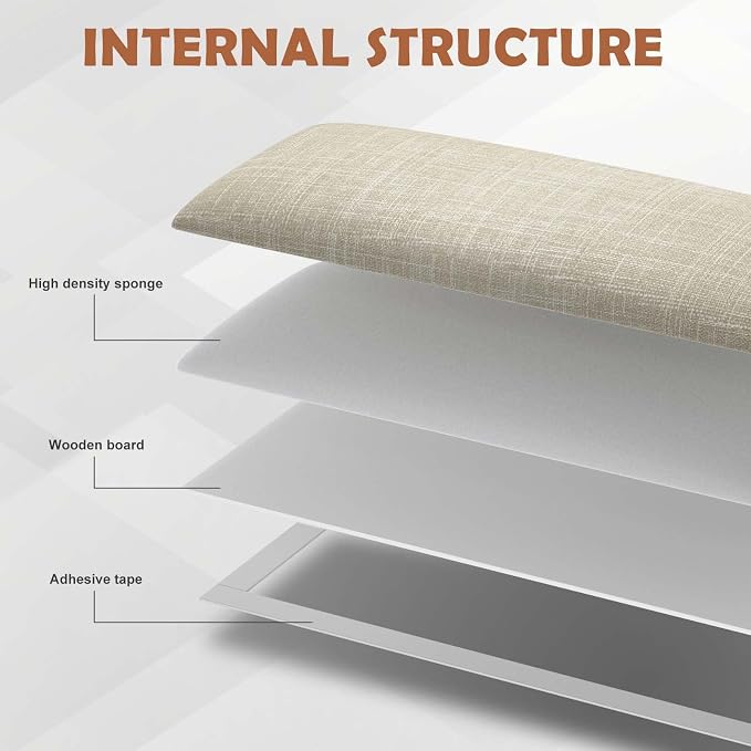 IFNOW Wall Mounted Headboard, Peel and Stick Panels, Beige, Queen | 3D Soundproof Acoustic Padding, Reusable and Removable Tufted fabric Bed Headboard for bedroom (9 Panels, 10" x 24")