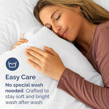 King Standard Pillow Cases Set of 4 - Soft Hotel Quality Pillowcase Covers - Comfy Bedding for Women, Men, Kids & Teens - Machine Washable Pillow Protectors - 4 Piece Set - King Standard Size White