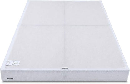 Amazon Basics Sturdy Smart Box Spring Bed Base, 5-Inch Height Mattress Foundation, Strong Support for All Mattress Types, Tool-Free Easy Assembly, Twin, 74" x 38" x 5", White