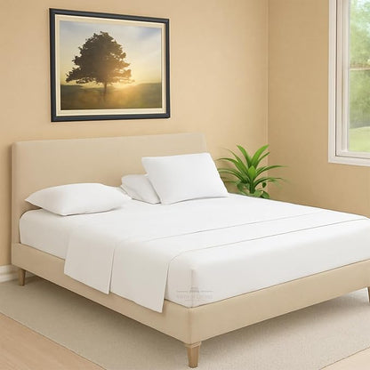 Split Head Flex 1 Qty Fitted Sheet for Adjustable Bed, Queen 34" Split Down from The Top, 100% Egyptian Cotton 600 Thread Count, 18" Deep Pocket, Super Soft Wrinkle Free, White