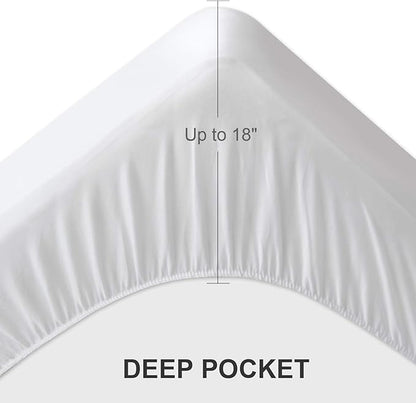 California King Mattress Protector Pad Waterproof Quilted, Breathable & Cooling California King Size Mattresses Protector Cover Fitted with Deep Pocket Up to 18", (White)