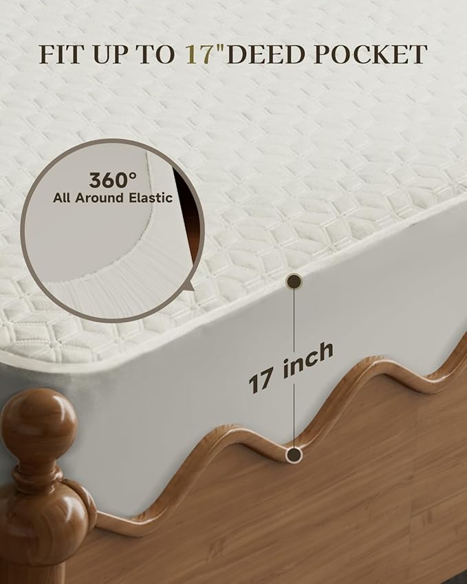 Gotcozy Heated Mattress Pad Twin Size - Electric Mattress Pad Fit up to 15‘’ with 6 Heat Setting & 10 Hour Auto Off ETL Certified Machine Washable(White)