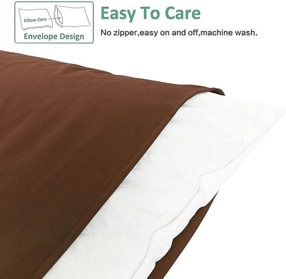 NTBAY Standard Pillowcase Set - 2 Pack Brushed Microfiber 20x26 Pillowcases - Soft, Wrinkle-Free, Fade-Resistant, Stain-Resistant, Brown Pillowcases with Envelope Closure - 20x26 Inches, Brown