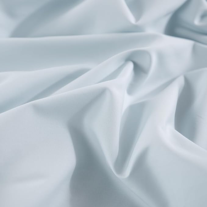 NEXHOME PRO Duvet Cover Set King Size Linen Look Textured Organic Natural 100% Washed Cotton Duvet Cover 3 Pieces Bedding Set with Zipper Closure, Breathable, Soft, Light Baby Blue (No Comforter)