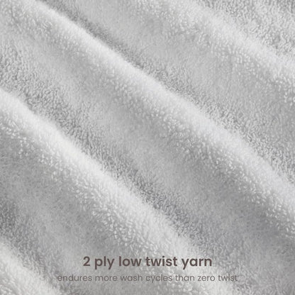 BIOWEAVES 100% Organic Cotton 6-Piece Luxury Bathroom Towels Set GOTS Certified 700 GSM, 2 Bath Towels, 2 Hand Towels & 2 Wash Cloths - Silver