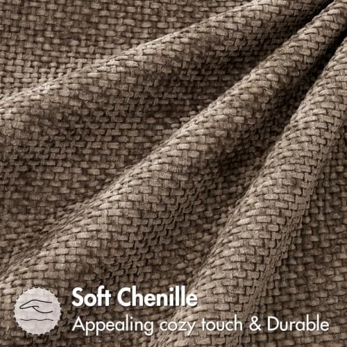 MIULEE Dercorative Lumbar Throw Pillow Covers 12x20 Inch Brown 2 Pack