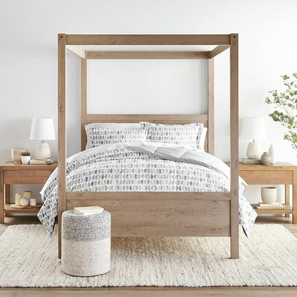 LINENS & HUTCH Comforter Set Patterned Microfiber All Season Down-Alternative Ultra Soft Bedding in Moonlight Stars - Full/Queen Moonlight Stars Light Gray