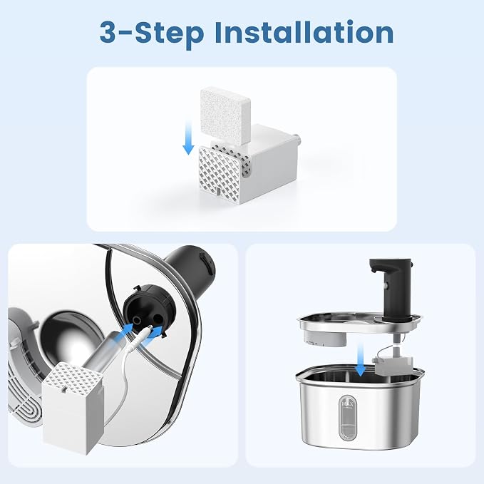 Water Pump with Shortage Alert Sensor and LED Light for Petlipo Wireless Cat Water Fountain