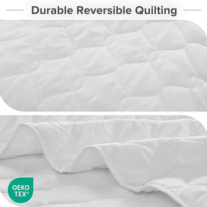 Comfort Spaces King Quilt Set Modern Reversible Ogee Coverlet King Bedding Set Cozy Quilted Winter Layer, All Season Lightweight Soft King Size Quilt, Kienna, King/Cal King White Ogee 3 Piece