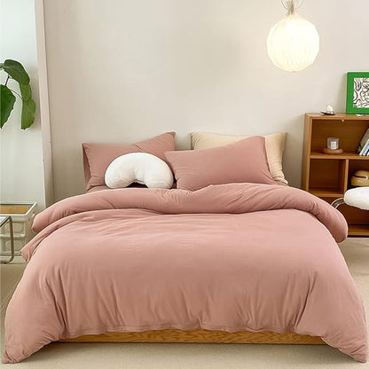 CLOTHKNOW Pink Twin/Twin XL Comforter Set Dusty Rose Bedding Comforter Sets Girls Kids Comforter Mauve Comforter with 2 x Pillowcases
